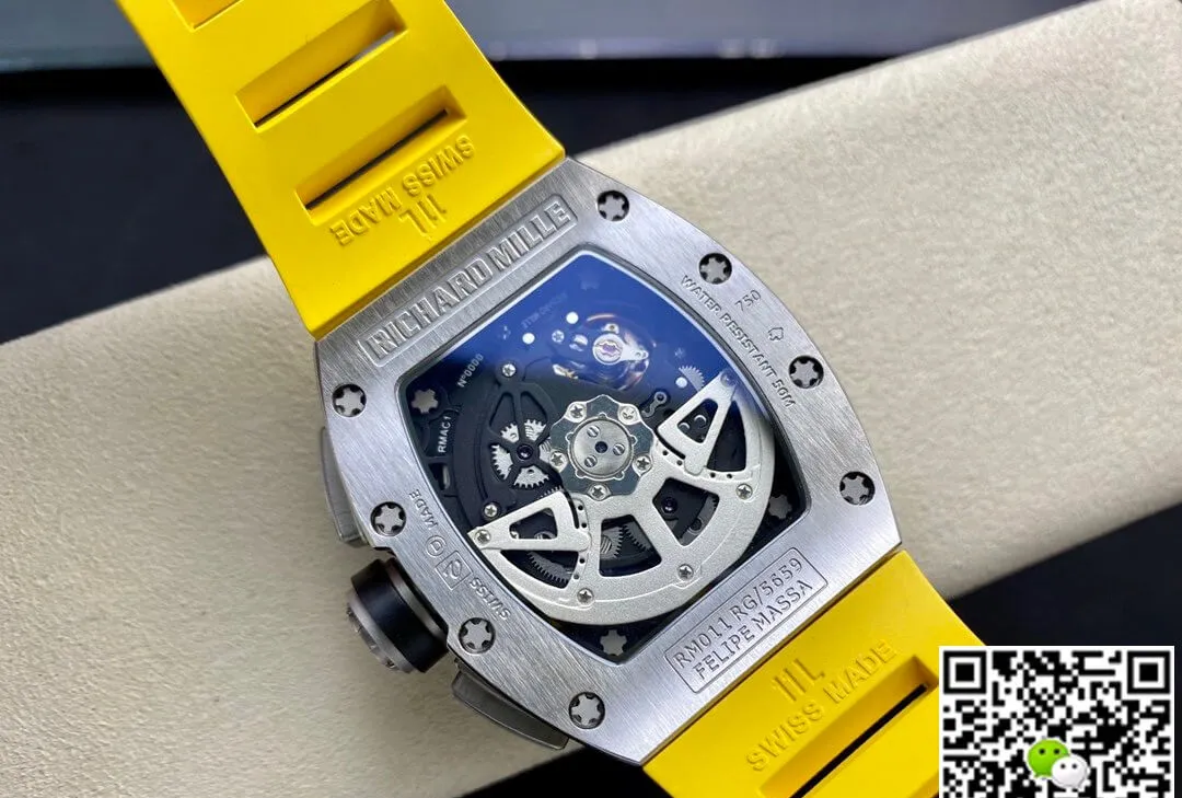 Richard Mille RM11 KV Factory 1:1 Best Edition Replica Watch Yellow Strap