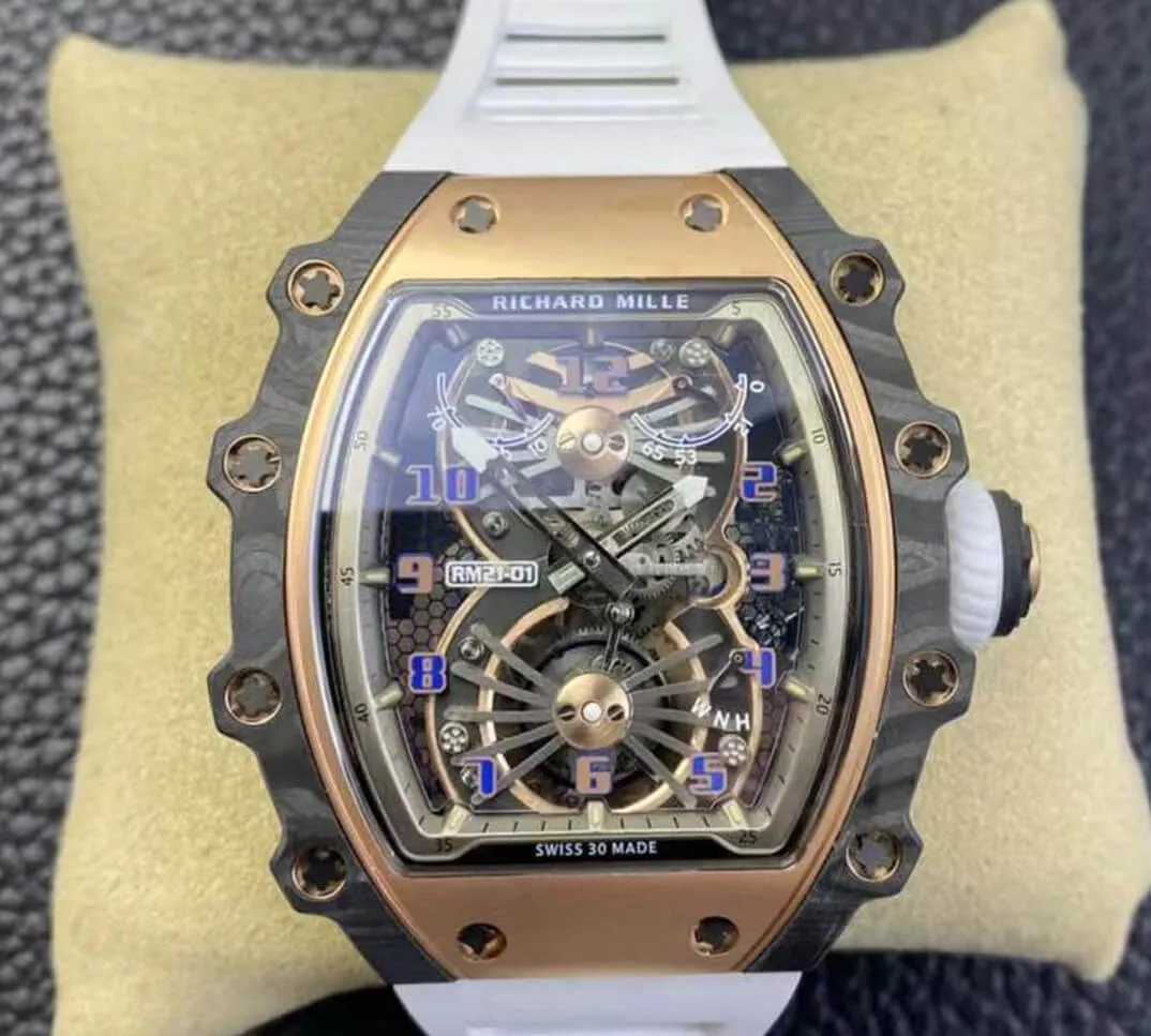 Richard Mille RM21-01 RM Factory 1:1 Best Edition Replica Watch White Strap