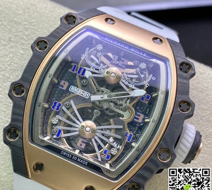 Richard Mille RM21-01 RM Factory 1:1 Best Edition Replica Watch White Strap