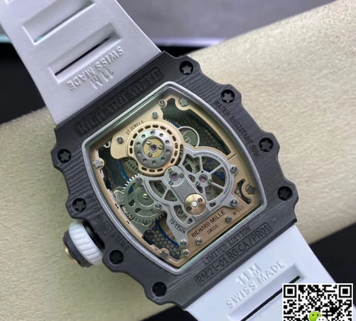 Richard Mille RM21-01 RM Factory 1:1 Best Edition Replica Watch White Strap