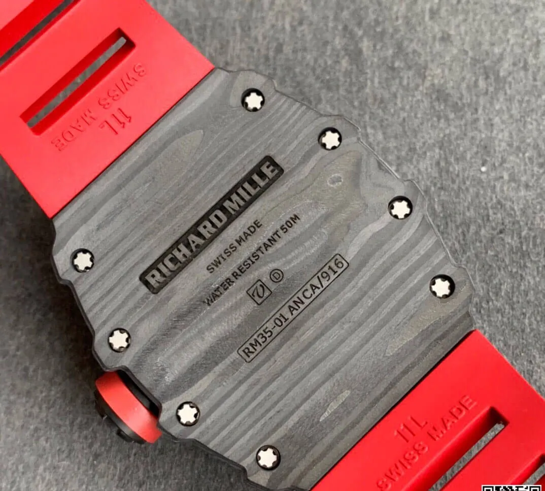 Richard Mille RM35-01 KV Factory 1:1 Best Edition Replica Watch Red Rubber Strap