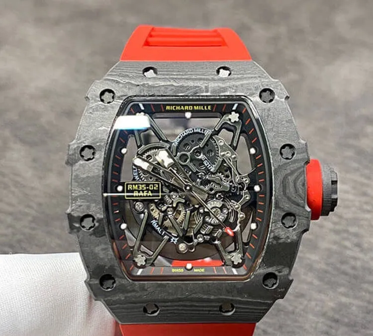Richard Mille RM35-02 KV Factory 1:1 Best Edition Replica Watch Red Strap