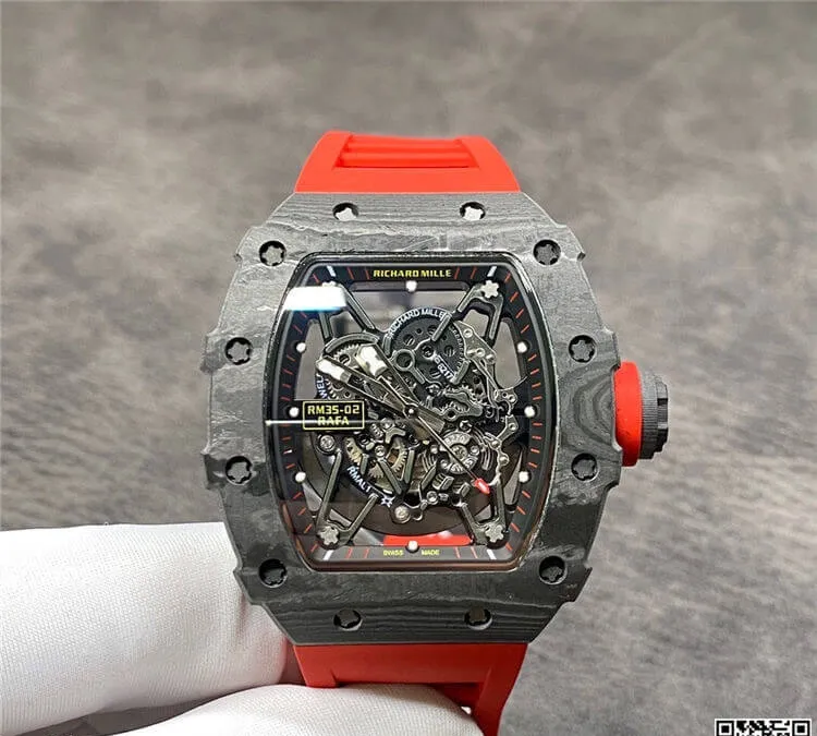 Richard Mille RM35-02 KV Factory 1:1 Best Edition Replica Watch Red Strap