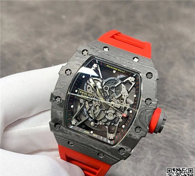 Richard Mille RM35-02 KV Factory 1:1 Best Edition Replica Watch Red Strap