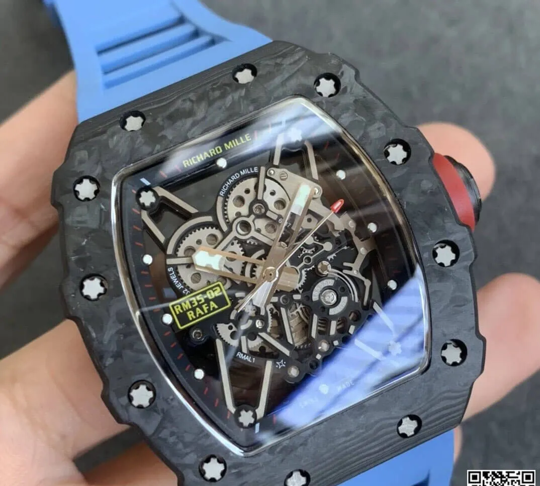 Richard Mille RM35-02 KV Factory 1:1 Best Edition Replica Watch V3 Blue Strap