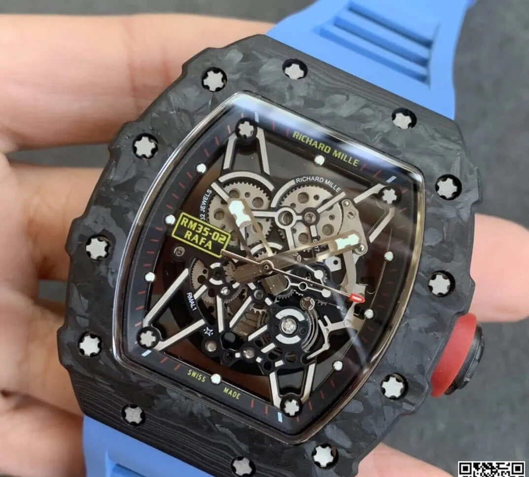 Richard Mille RM35-02 KV Factory 1:1 Best Edition Replica Watch V3 Blue Strap