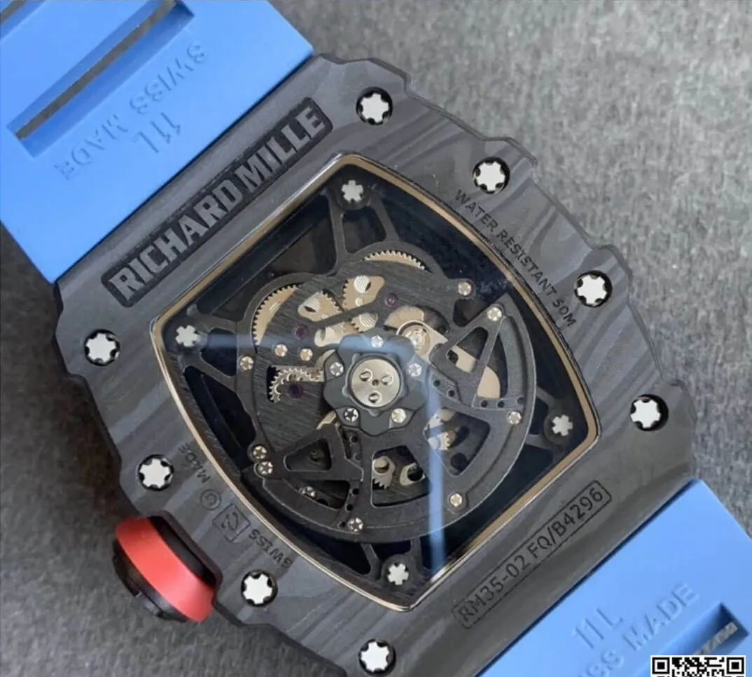 Richard Mille RM35-02 KV Factory 1:1 Best Edition Replica Watch V3 Blue Strap