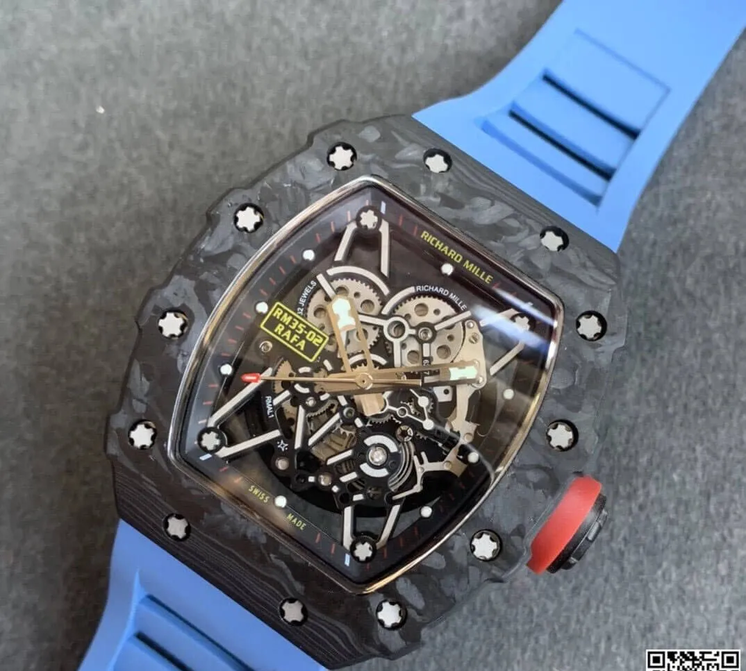 Richard Mille RM35-02 KV Factory 1:1 Best Edition Replica Watch V3 Blue Strap