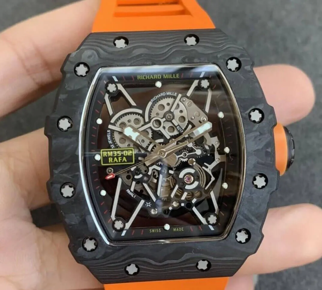 Richard Mille RM35-02 KV Factory 1:1 Best Edition Replica Watch V3 Skeleton Dial