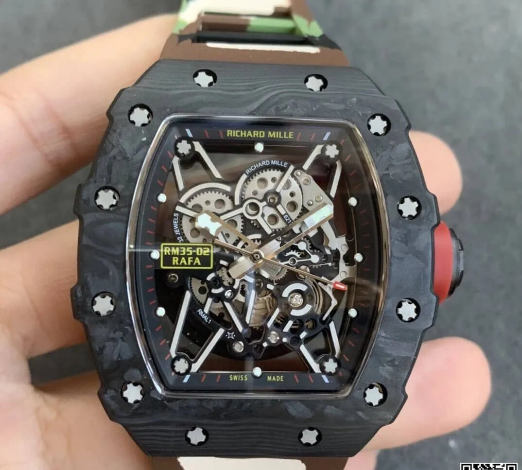 Richard Mille RM35-02 KV Factory 1:1 Best Edition Replica Watch V3 Skeleton Dial