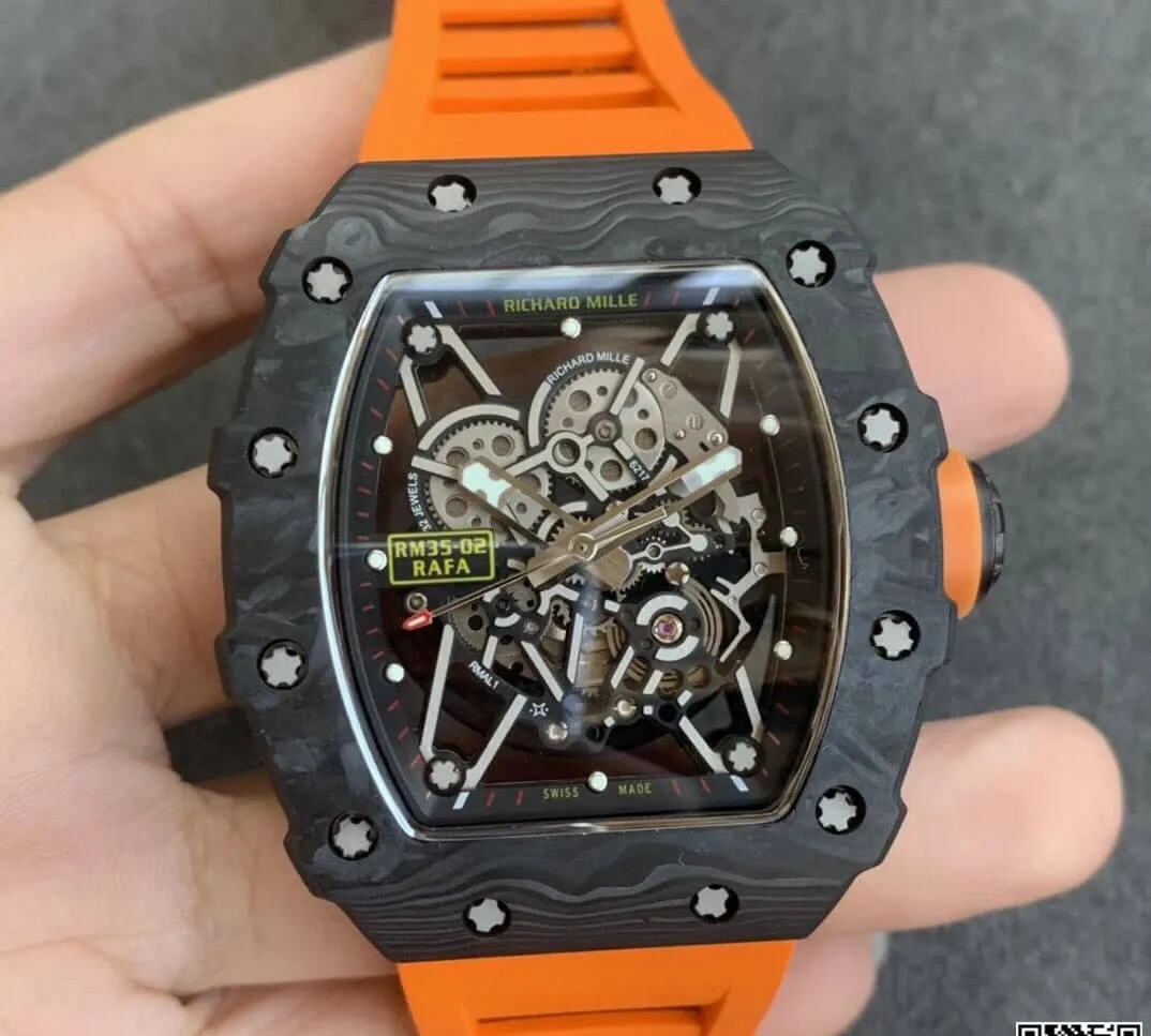 Richard Mille RM35-02 KV Factory 1:1 Best Edition Replica Watch V3 Skeleton Dial