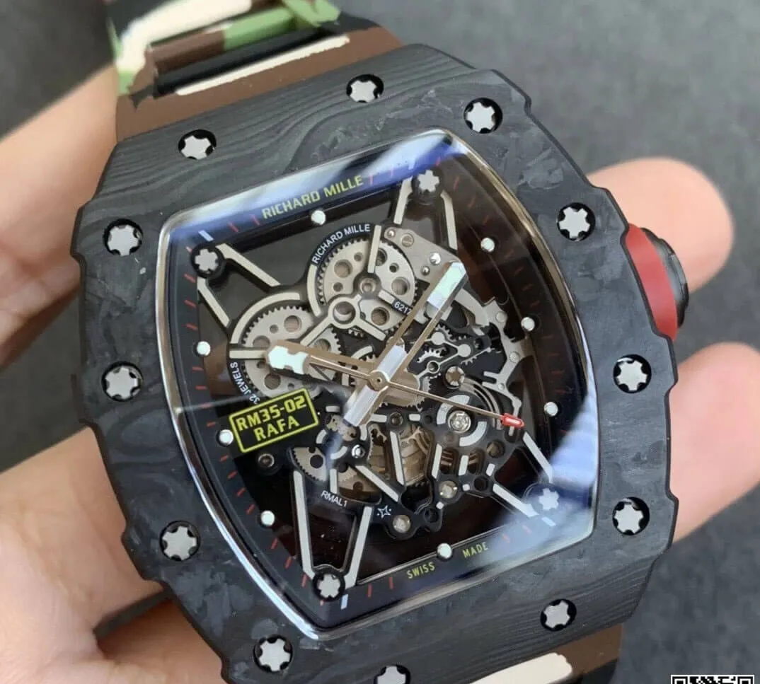 Richard Mille RM35-02 KV Factory 1:1 Best Edition Replica Watch V3 Skeleton Dial