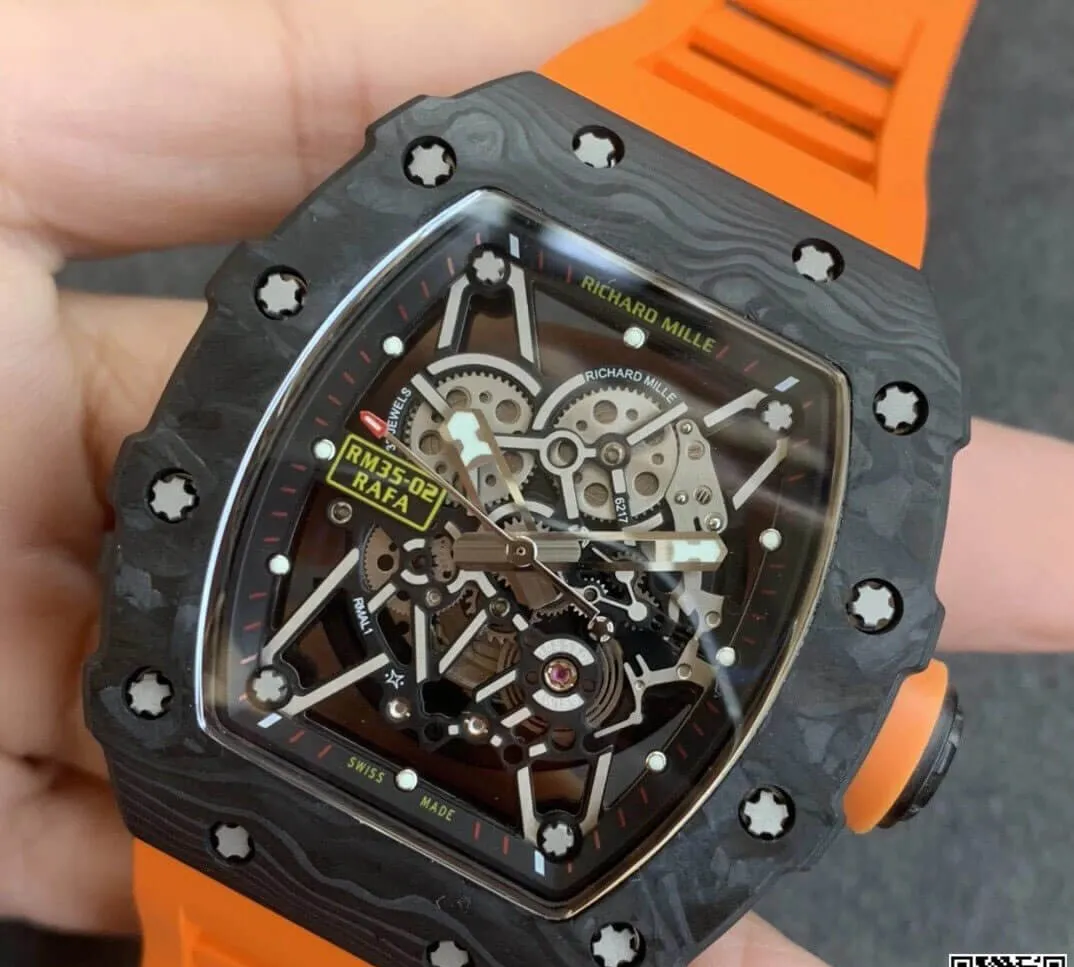 Richard Mille RM35-02 KV Factory 1:1 Best Edition Replica Watch V3 Skeleton Dial