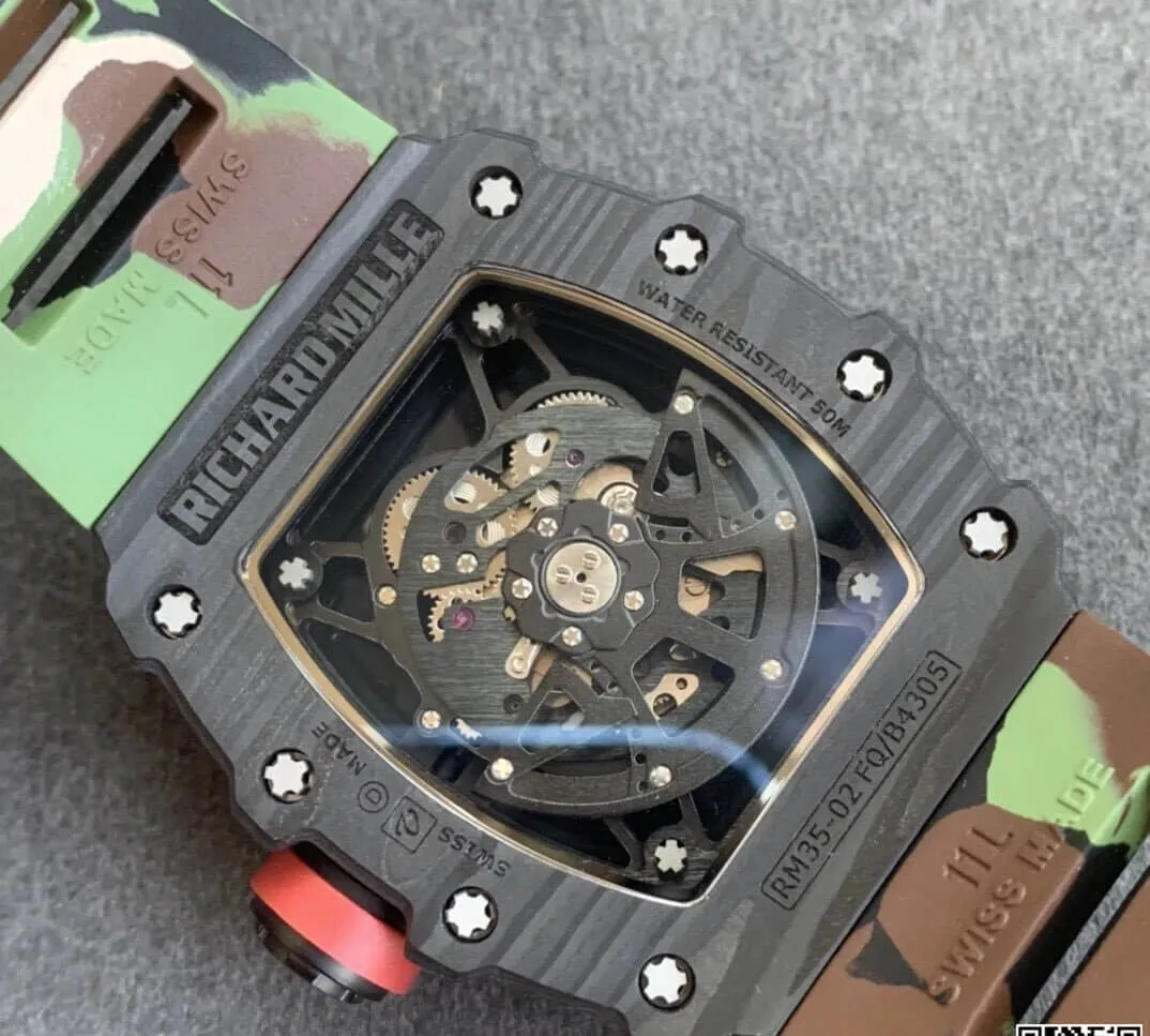 Richard Mille RM35-02 KV Factory 1:1 Best Edition Replica Watch V3 Skeleton Dial