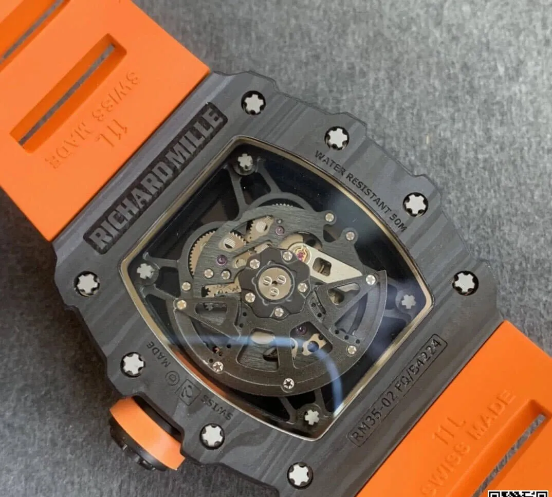 Richard Mille RM35-02 KV Factory 1:1 Best Edition Replica Watch V3 Skeleton Dial