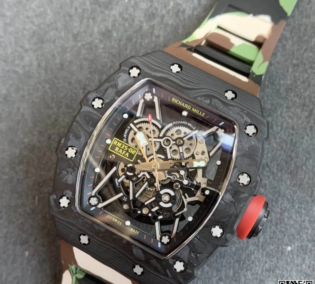 Richard Mille RM35-02 KV Factory 1:1 Best Edition Replica Watch V3 Skeleton Dial