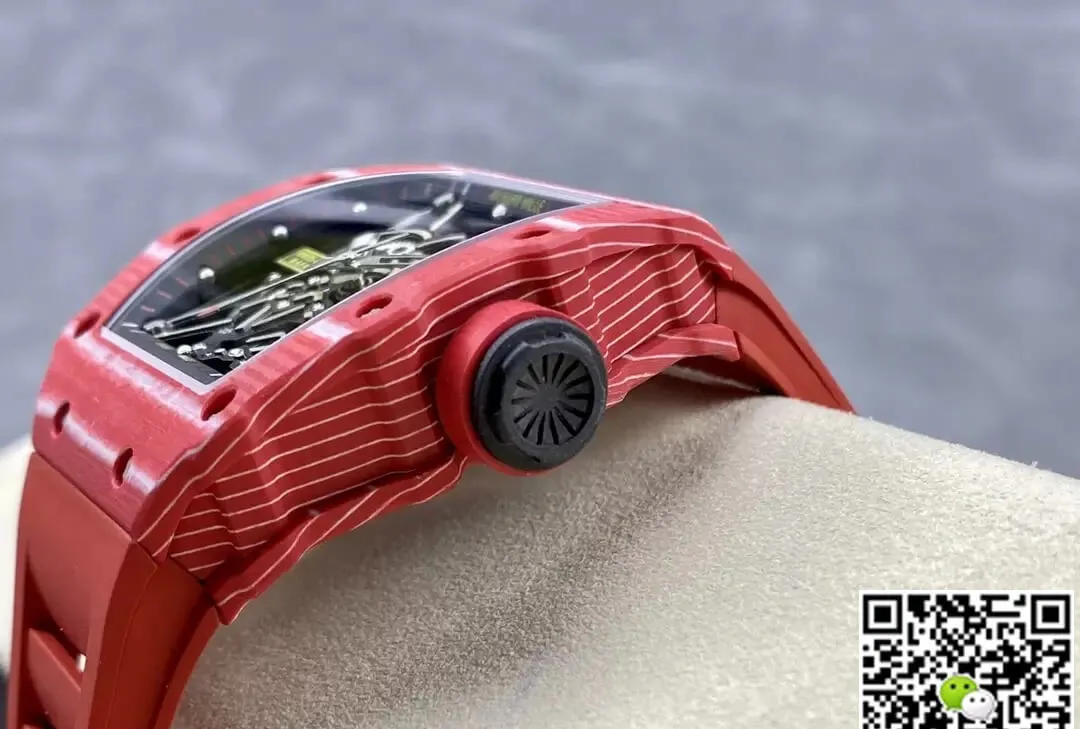 Richard Mille RM35-02 T+ Factory 1:1 Best Edition Replica Watch Red Rubber Strap