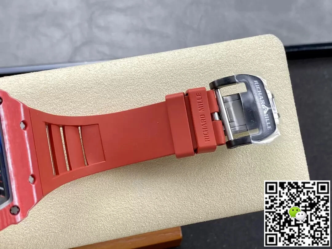 Richard Mille RM35-02 T+ Factory 1:1 Best Edition Replica Watch Red Rubber Strap