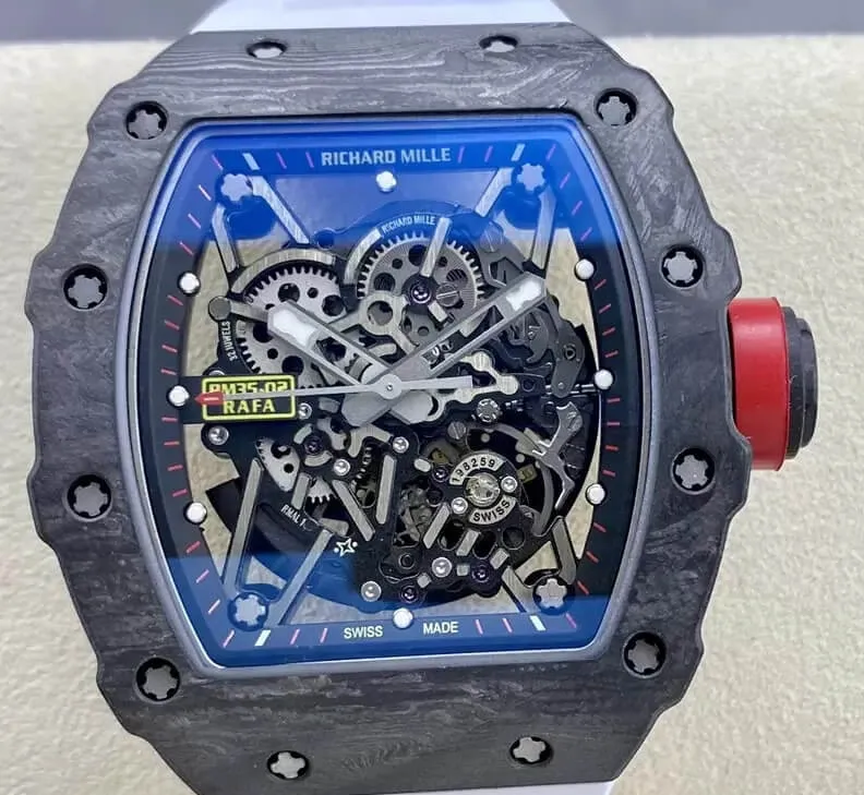 Richard Mille RM35-02 T+ Factory 1:1 Best Edition Replica Watch White Rubber Strap