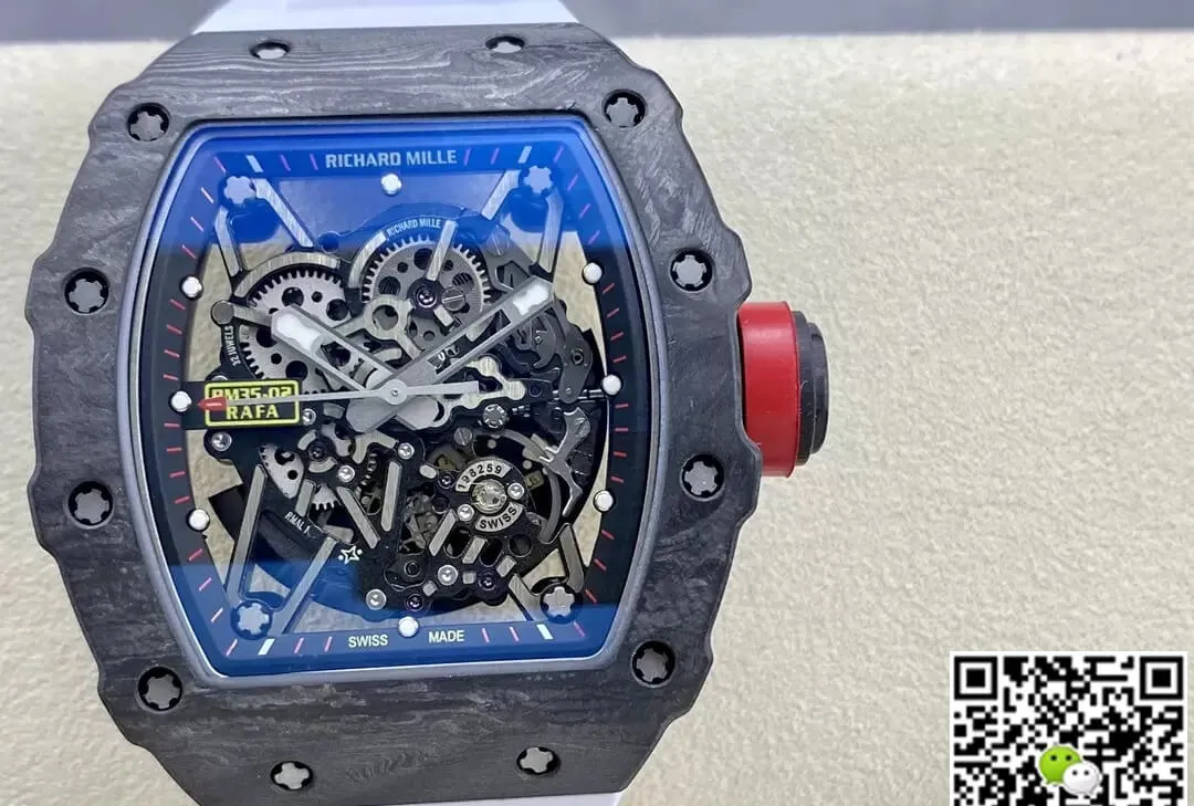 Richard Mille RM35-02 T+ Factory 1:1 Best Edition Replica Watch White Rubber Strap