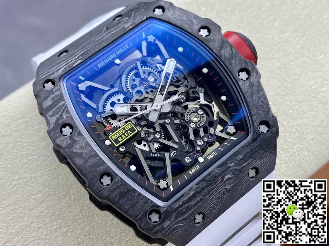 Richard Mille RM35-02 T+ Factory 1:1 Best Edition Replica Watch White Rubber Strap
