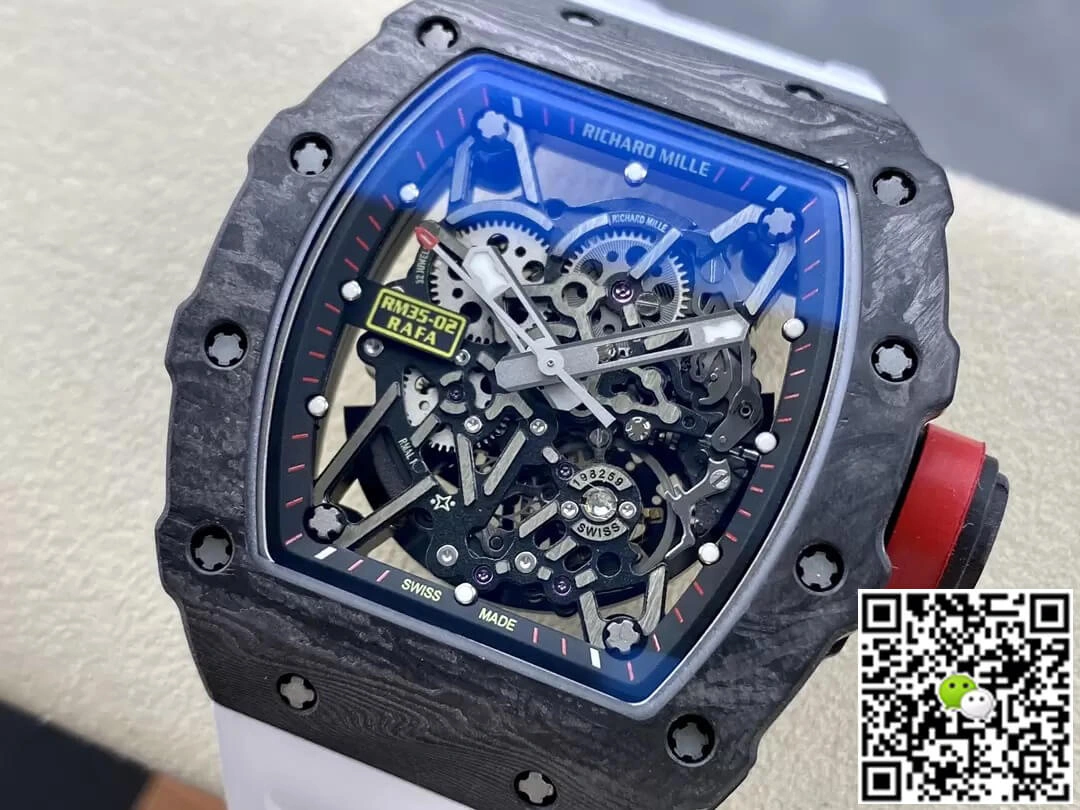 Richard Mille RM35-02 T+ Factory 1:1 Best Edition Replica Watch White Rubber Strap