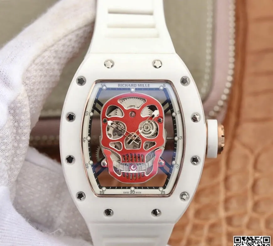 Richard Mille RM52-01 KV Factory 1:1 Best Edition Replica Watch White Strap