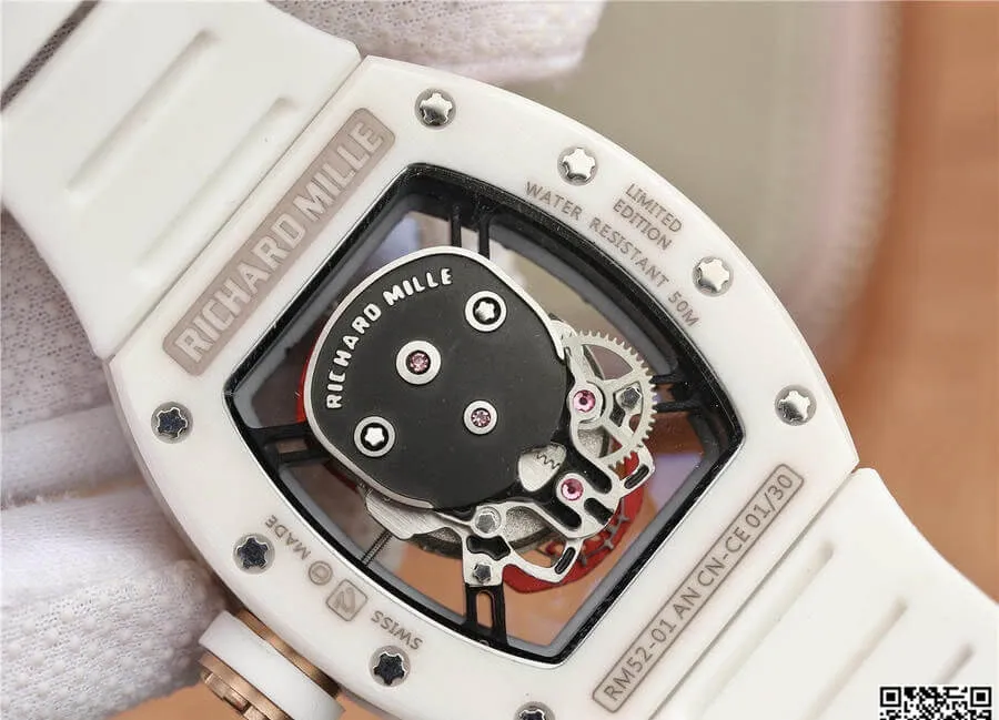 Richard Mille RM52-01 KV Factory 1:1 Best Edition Replica Watch White Strap