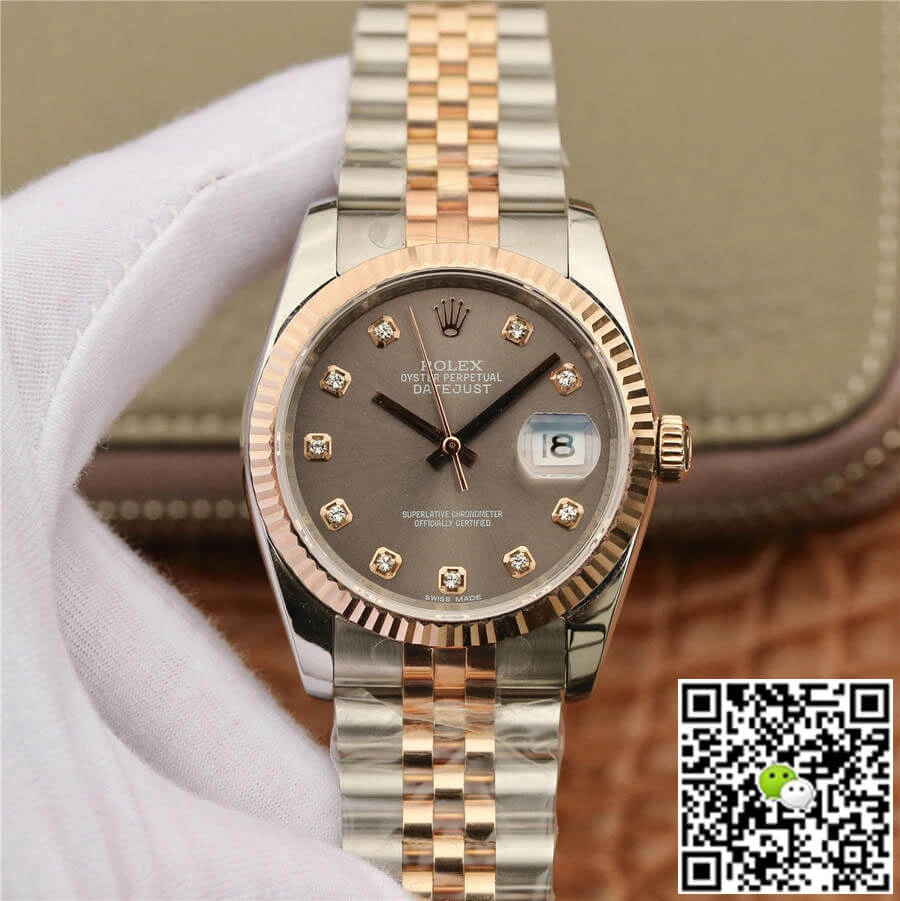 Rolex Datejust 116231 GM Factory 1:1 Best Edition Replica Watch Gray Diamond Dial