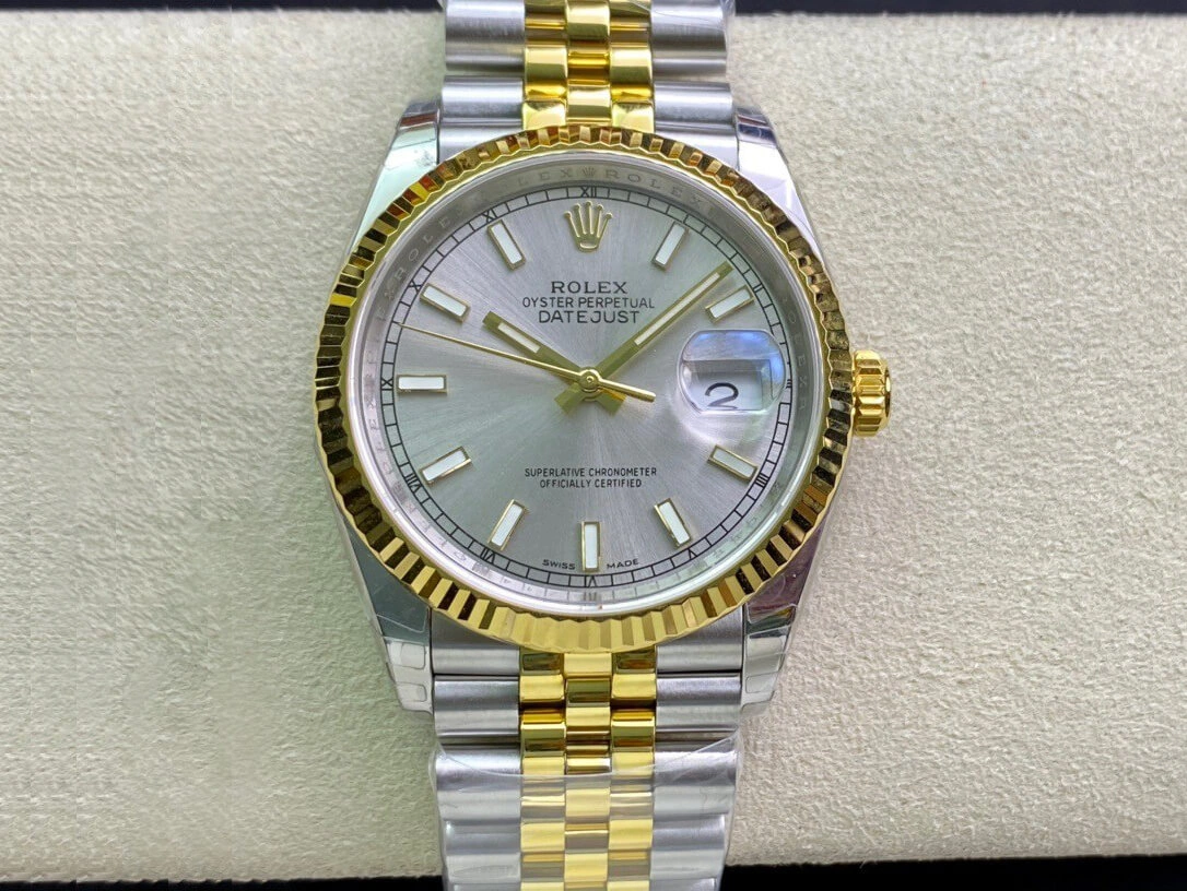 Rolex Datejust 126233 36MM EW Factory 1:1 Best Edition Replica Watch Gold Strap