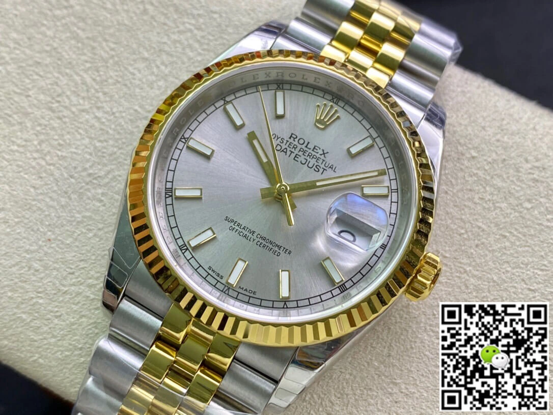 Rolex Datejust 126233 36MM EW Factory 1:1 Best Edition Replica Watch Gold Strap