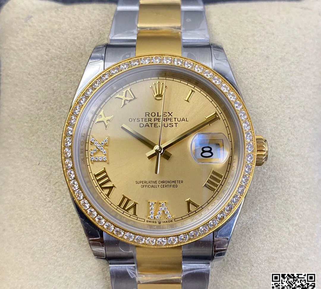 Rolex Datejust 126283 EW Factory 1:1 Best Edition Replica Watch Diamond-Set Bezel