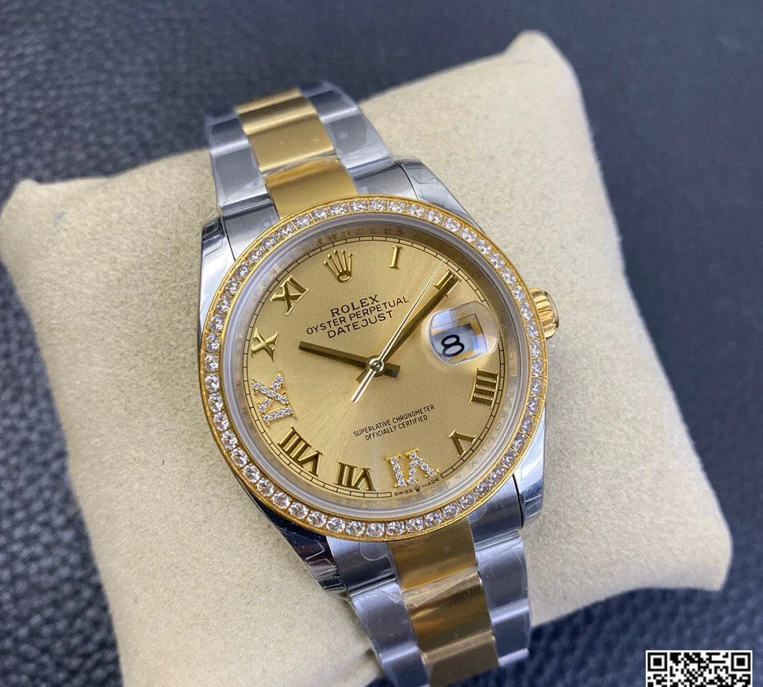 Rolex Datejust 126283 EW Factory 1:1 Best Edition Replica Watch Diamond-Set Bezel