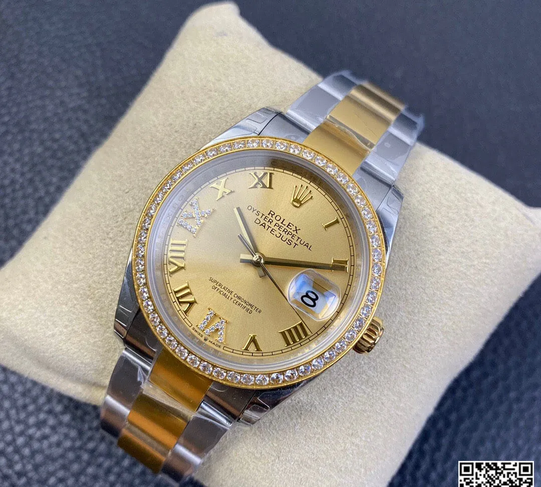 Rolex Datejust 126283 EW Factory 1:1 Best Edition Replica Watch Diamond-Set Bezel