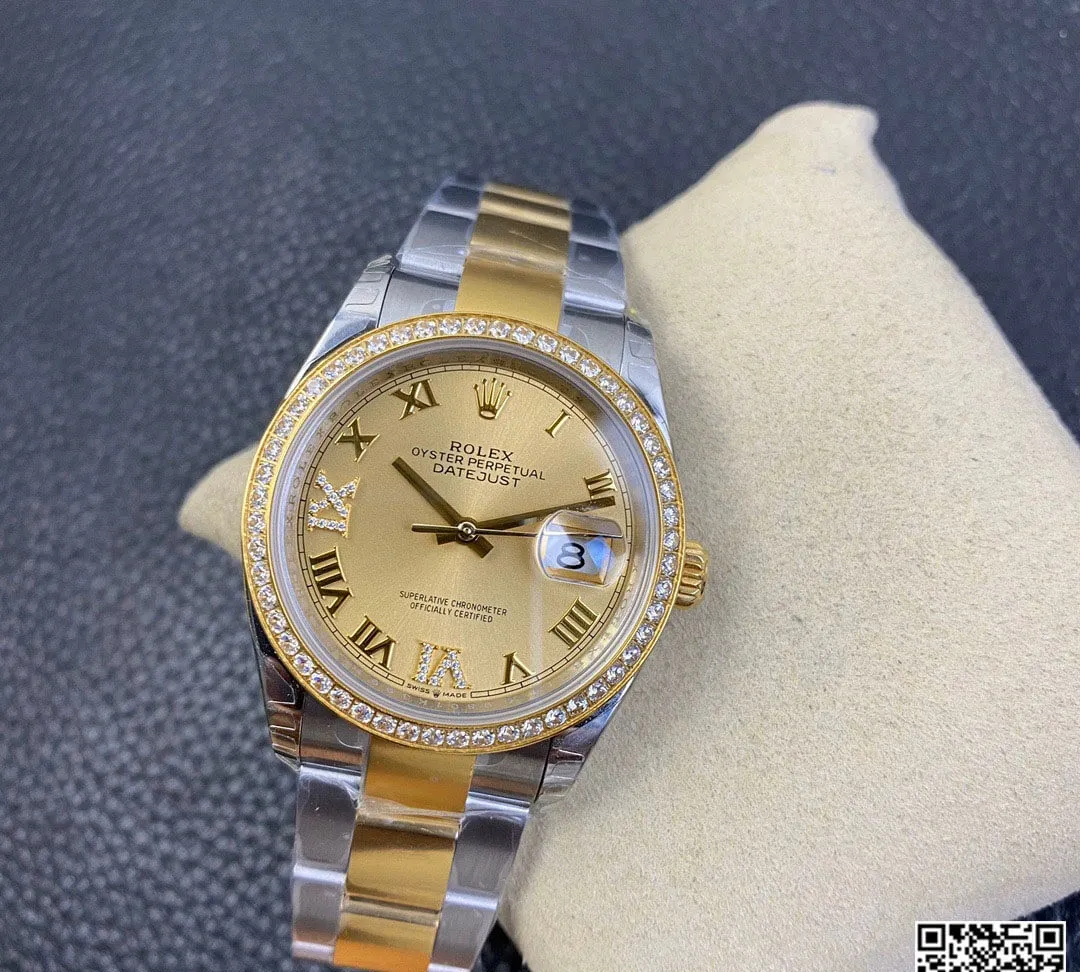 Rolex Datejust 126283 EW Factory 1:1 Best Edition Replica Watch Diamond-Set Bezel