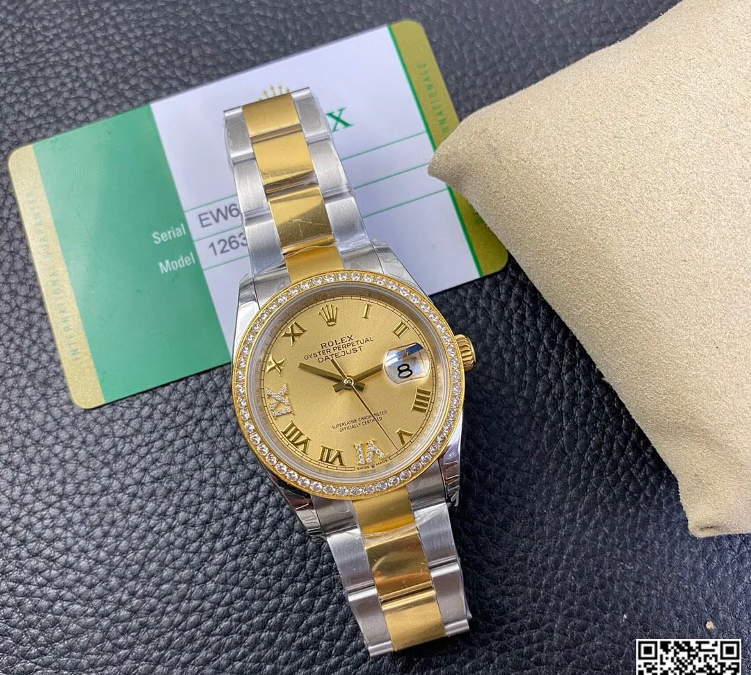 Rolex Datejust 126283 EW Factory 1:1 Best Edition Replica Watch Diamond-Set Bezel