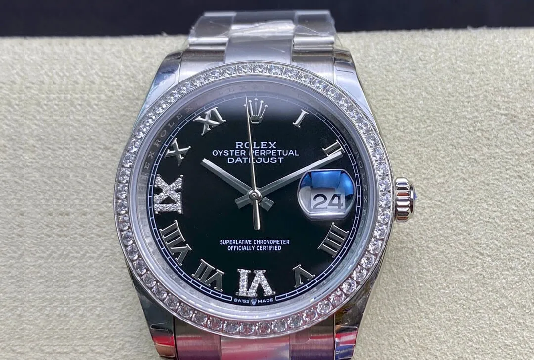 Rolex Datejust 36MM EW Factory 1:1 Best Edition Replica Watch Diamond-Set Bezel