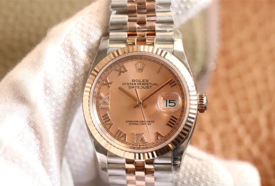 Rolex Datejust M126231-0027 EW Factory 1:1 Best Edition Replica Watch Gold Bezel