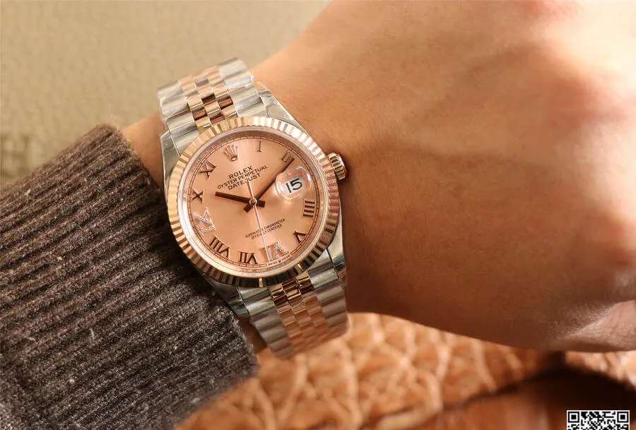 Rolex Datejust M126231-0027 EW Factory 1:1 Best Edition Replica Watch Gold Bezel