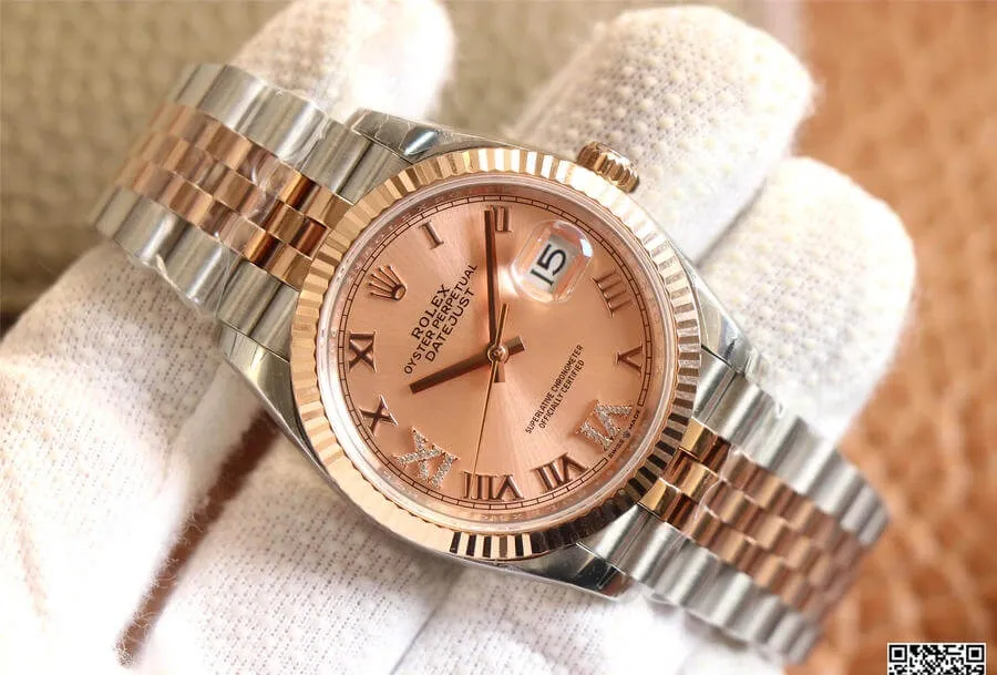 Rolex Datejust M126231-0027 EW Factory 1:1 Best Edition Replica Watch Gold Bezel