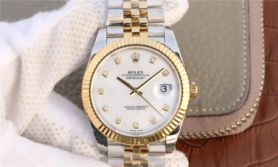 Rolex Datejust M126333-0018 EW Factory 1:1 Best Edition Replica Watch Gold Bezel
