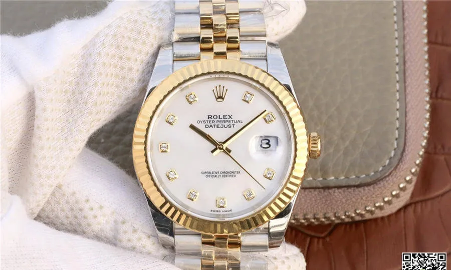 Rolex Datejust M126333-0018 EW Factory 1:1 Best Edition Replica Watch Gold Bezel