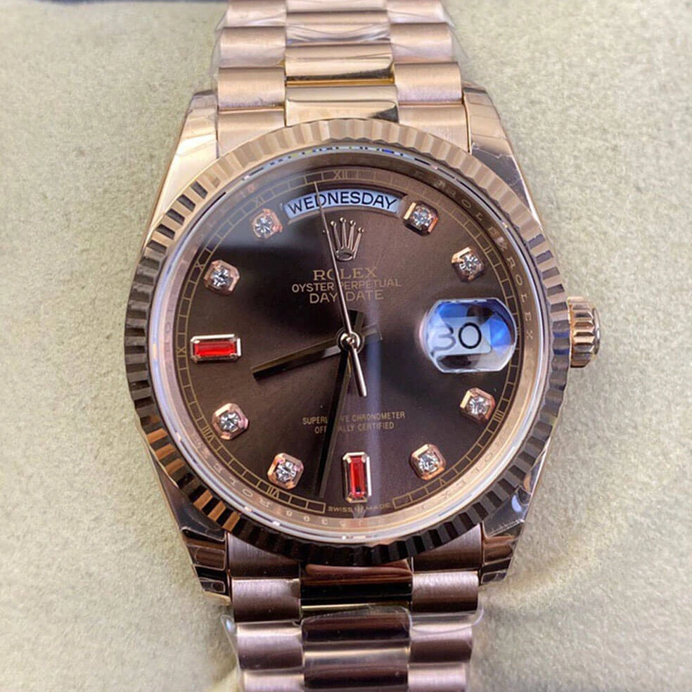 Rolex Day Date 118235 EW Factory 1:1 Best Edition Replica Watch Diamond-set Dial