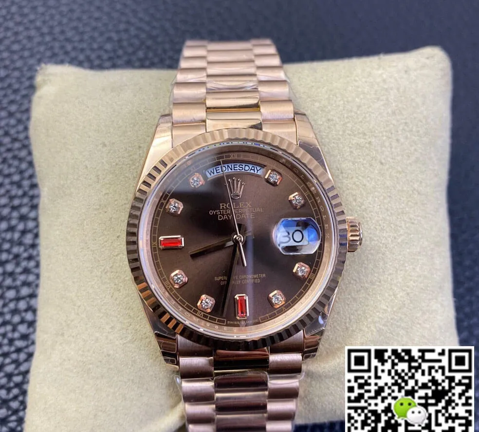 Rolex Day Date 118235 EW Factory 1:1 Best Edition Replica Watch Diamond-set Dial