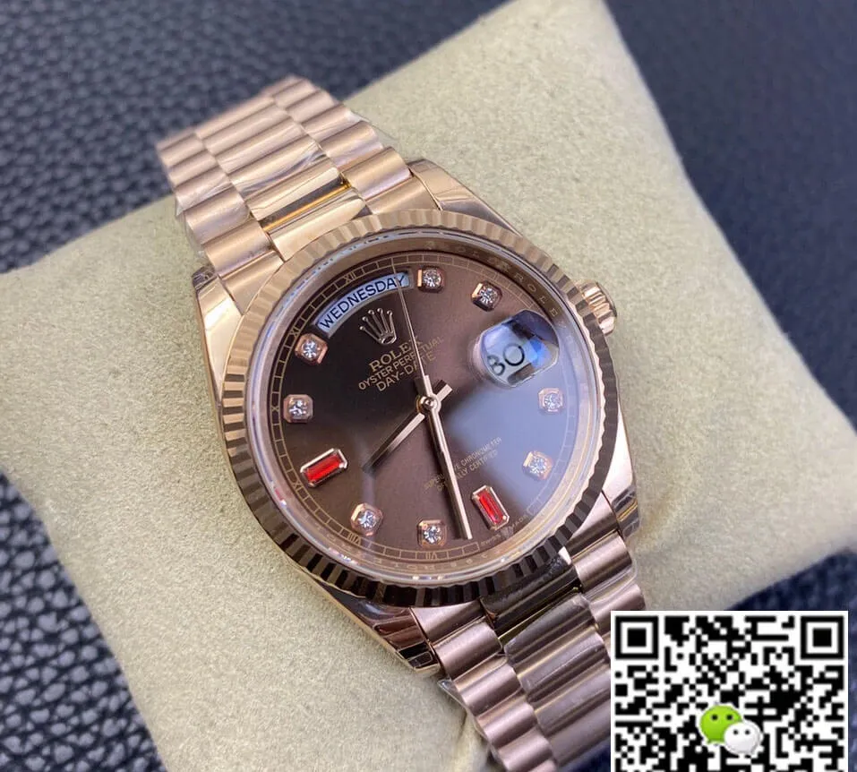 Rolex Day Date 118235 EW Factory 1:1 Best Edition Replica Watch Diamond-set Dial