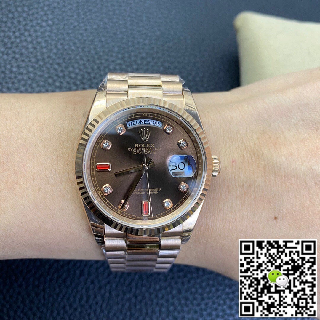 Rolex Day Date 118235 EW Factory 1:1 Best Edition Replica Watch Diamond-set Dial