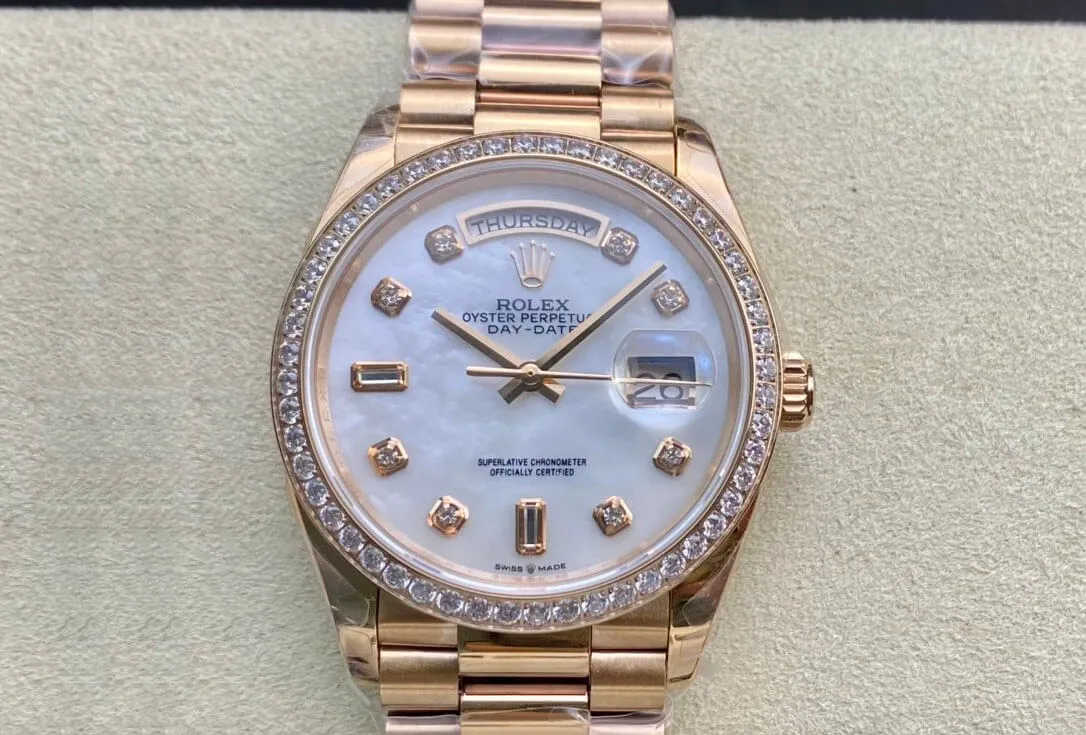 Rolex Day Date 128238 EW Factory 1:1 Best Edition Replica Watch V2 White Dial