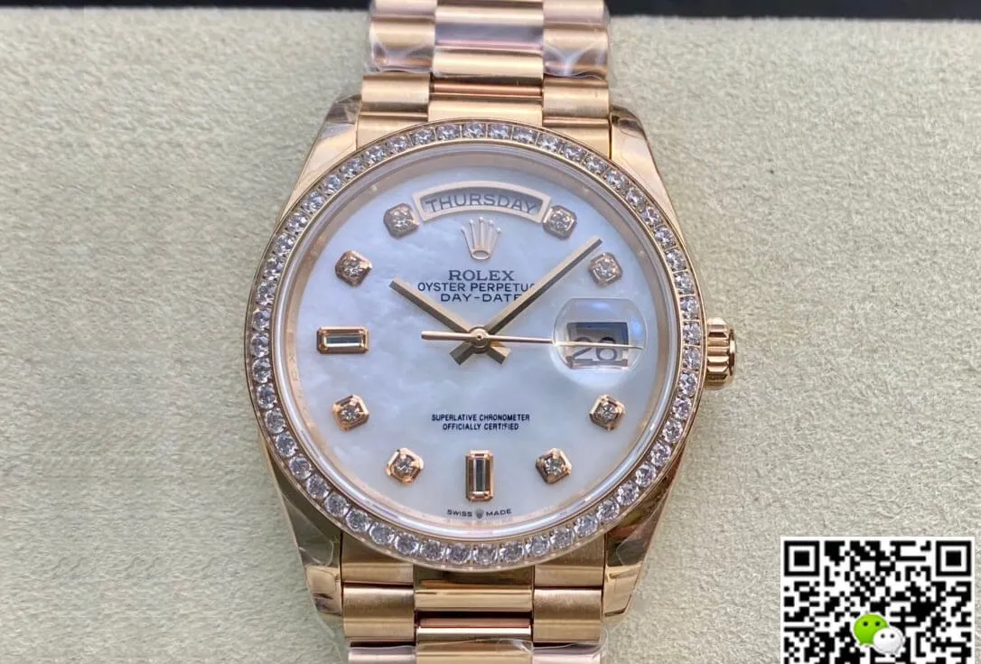 Rolex Day Date 128238 EW Factory 1:1 Best Edition Replica Watch V2 White Dial
