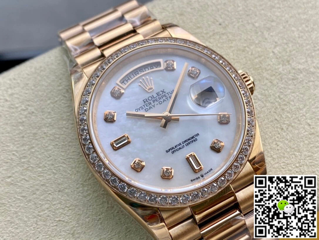 Rolex Day Date 128238 EW Factory 1:1 Best Edition Replica Watch V2 White Dial