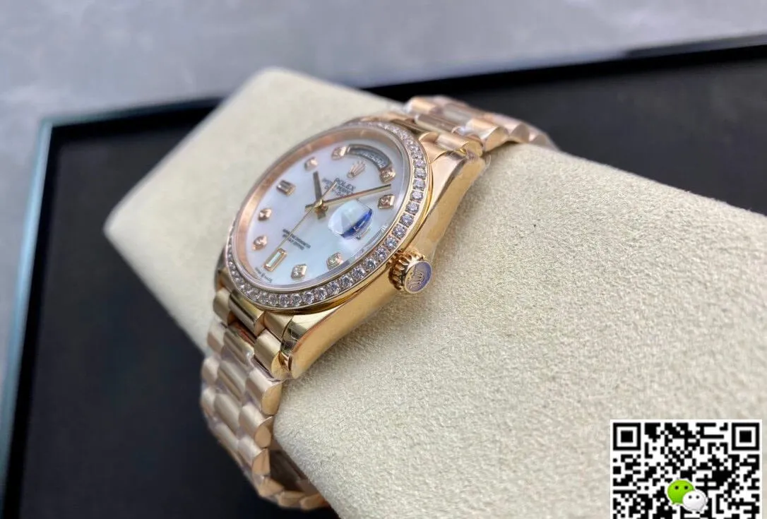 Rolex Day Date 128238 EW Factory 1:1 Best Edition Replica Watch V2 White Dial